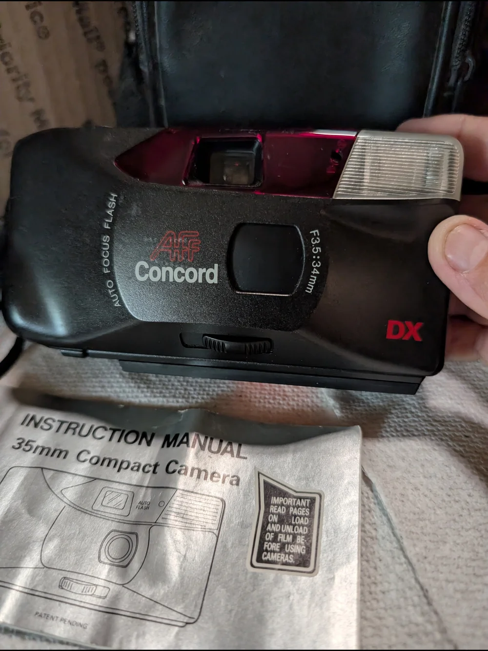 Concord DX 35mm Point & Shoot Camera - Black with Red Accent